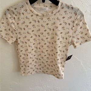 New Cream Floral Women's Top